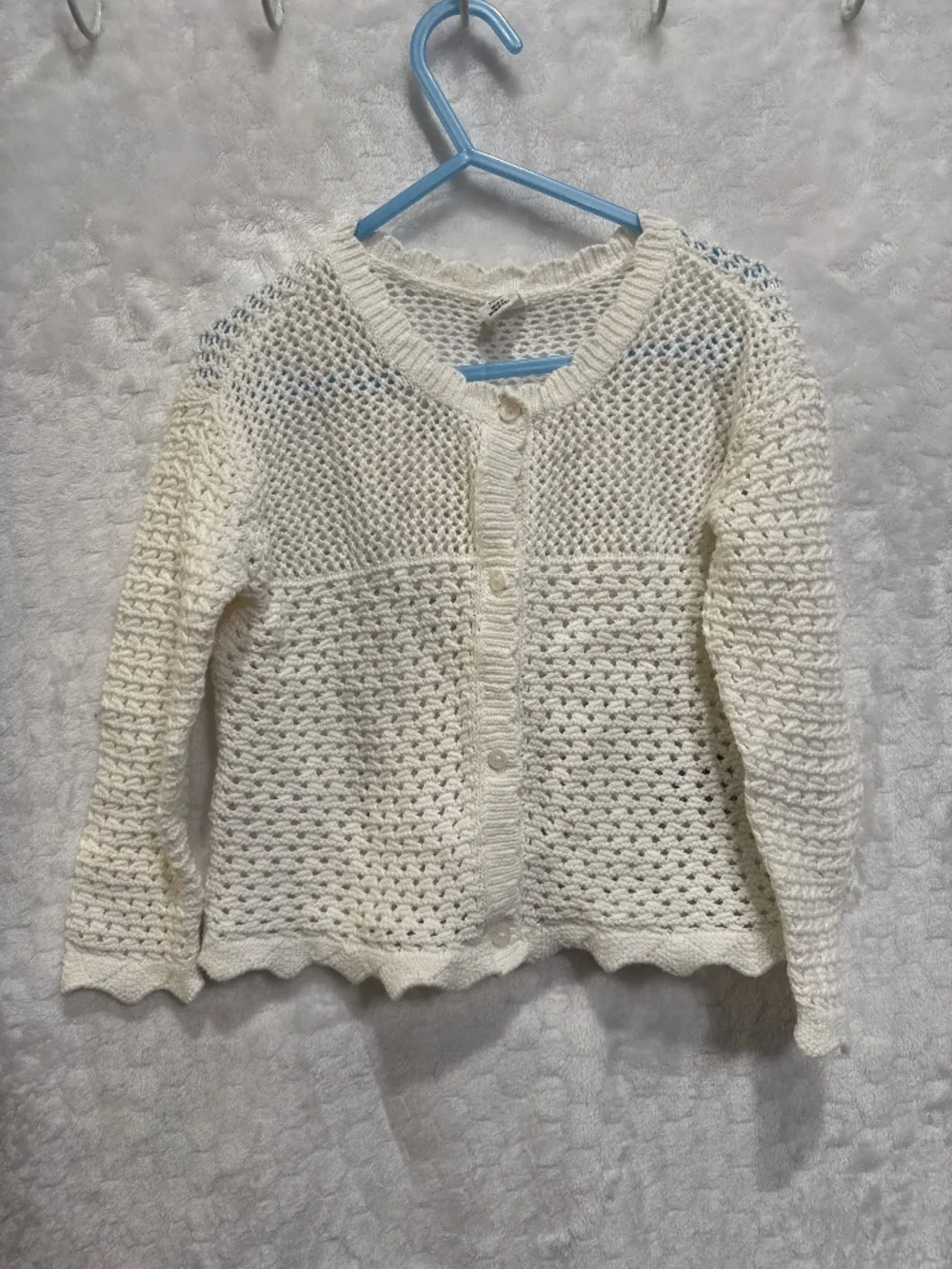 Baby gap crochet cardigan sweater toddler girl size 2T Off White open knit